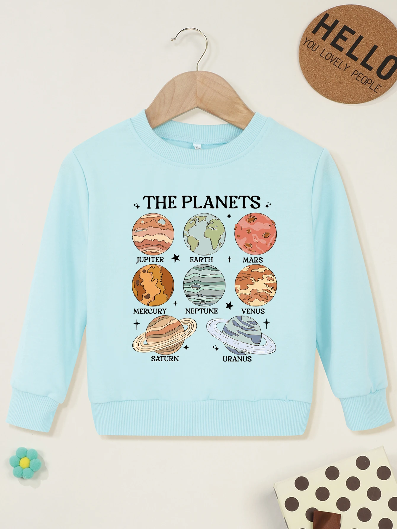 Baby Boy Girl Sweater Fashion Planets THE PLANETS JUPITER EARTH MARS MERCURY NEPTUNE VENUS SATURN URANUS Print Kid Pullover