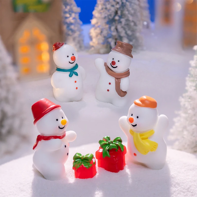 Cute Snowball Fight Christmas Creative Snowman Doll DIY Home Decorations Accessories Mini Small Ornaments Desktop Crafts