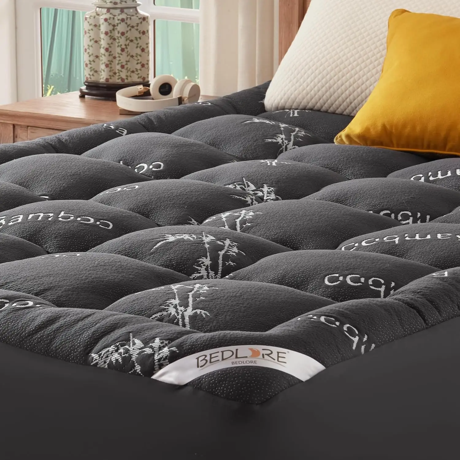 

King Mattr Topper Viscose Derived From Bamboo, Thi Pillow Top Mattr Pad With Stretchable Pockets For 6""-18"" Mattress, Soft