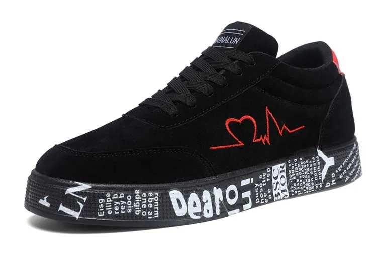 Atmungsaktive Mid-Top-Sneaker, Grafikdesign mit Herz und Musik, lässige Streetwear-Schuhe für Paare, Valentinstag und Geburtstagsgeschenk – Detail 10