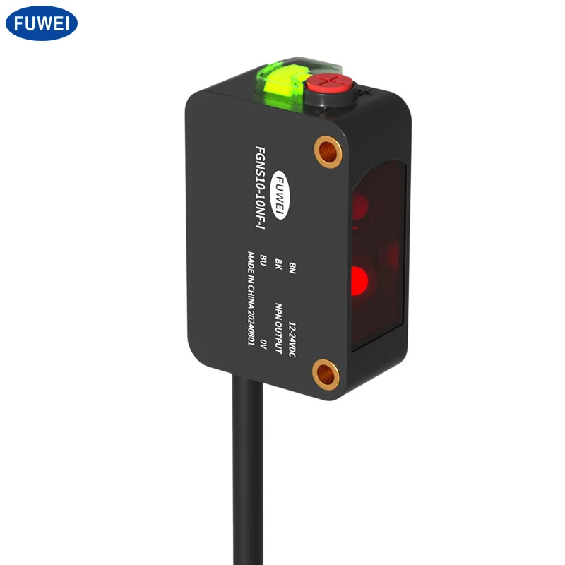 FGNS10 Photoelectric Sensing Switch Sensor  Mirror Diffuse Reflection Infrared LED Visible Spotlight Reflective Mirror
