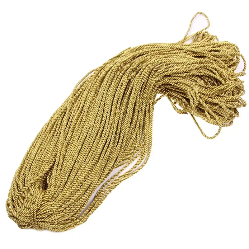 5M 2/3/4/5/6mm Gold/Silver Color Braided Twisted Wire Rope DIY Accessories For Gift Boxes Hand-Held Cords