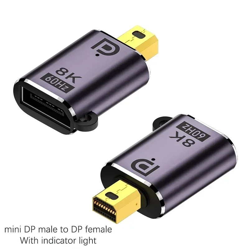 Mini DP To Displayport 1.4 Adapter Converter 8K@60Hz Bi-Directional DP To Mini DP Male To Female Cable Extender for MacBook Pro