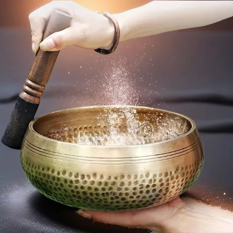 Miwayer Copper Sing Bowl Nepal Tibet Handmade for Religious Sound Therapy Music Yoga Buddha Bowl Chanting Healing Tool