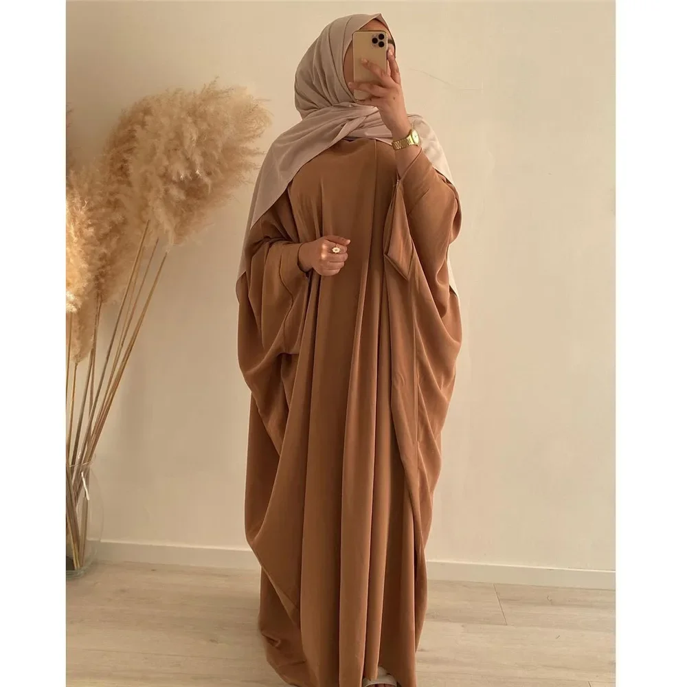 Gaun wanita Muslim Lebaran Dubai Abaya Kaftan gaun longgar pakaian doa Islam garmen Burqa jubah Kaftan Ramadan Jalabiya djellas