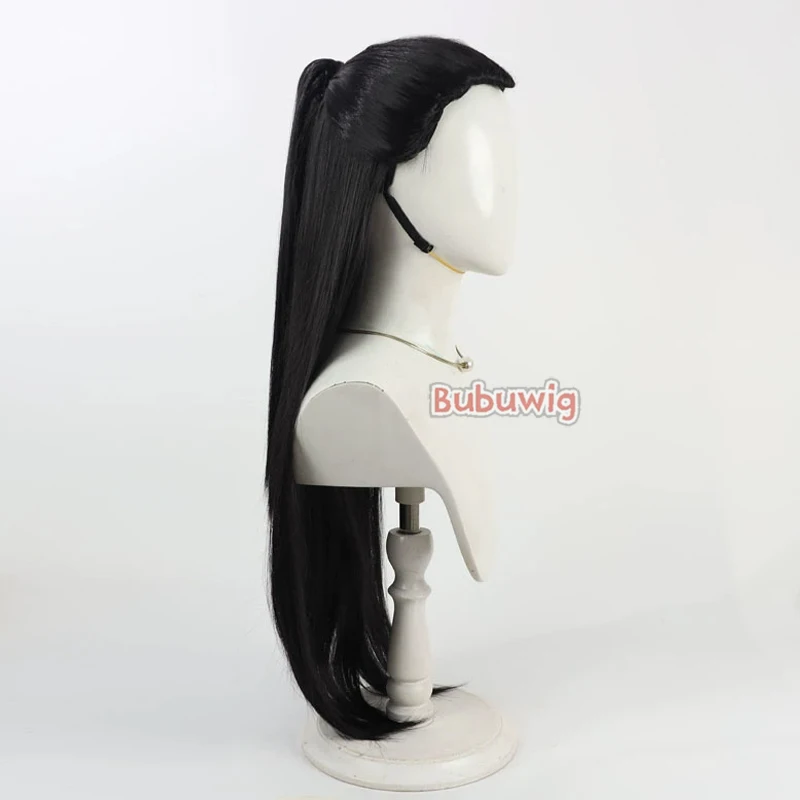 Bubuwig الشعر الاصطناعية Ashikaga Takauji تأثيري الباروكات Elusive الساموراي Ashikaga Takauji 80 سنتيمتر شعر مستعار أسود طويل مقاومة للحرارة