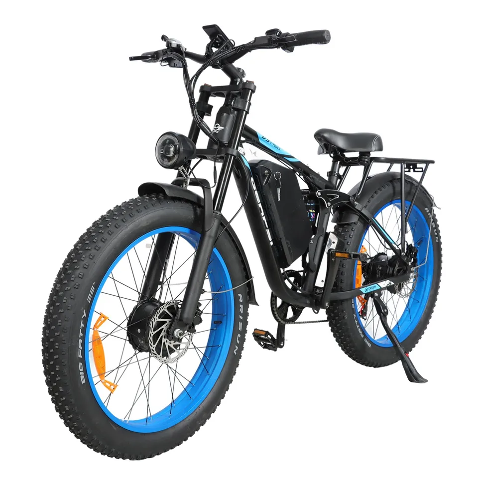 52V 32AH Dual Motor 3000W Electric Bike 26" Fat Tire Ebay Adult E-Bike SHIMANO 7 image 3