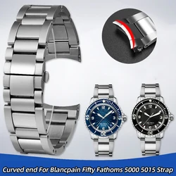 23mm High Quality stainless steel Watch band for Blancpain Fifty Fathoms 5000 5015 wristband Solid Butterfly buckle Strap Tools
