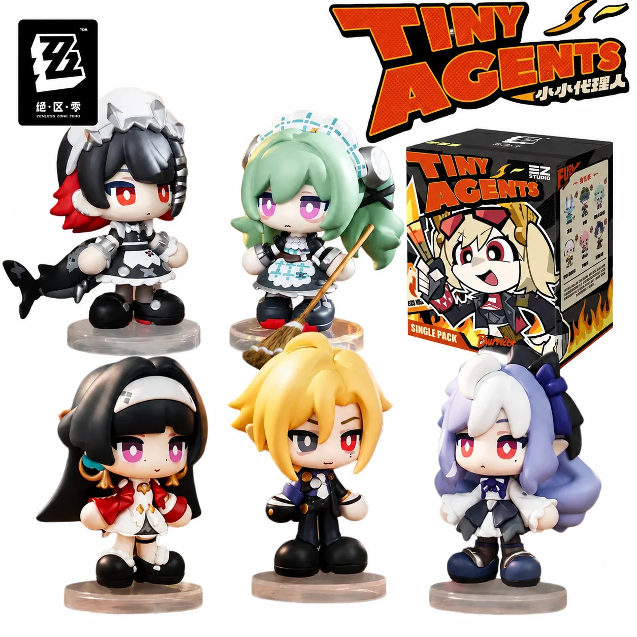 Genuine Zenless Zone Zero Tiny Agents Chibi Figure Blind Box Cute Doll Desktop Decoration Collectible Model Birthday Gift
