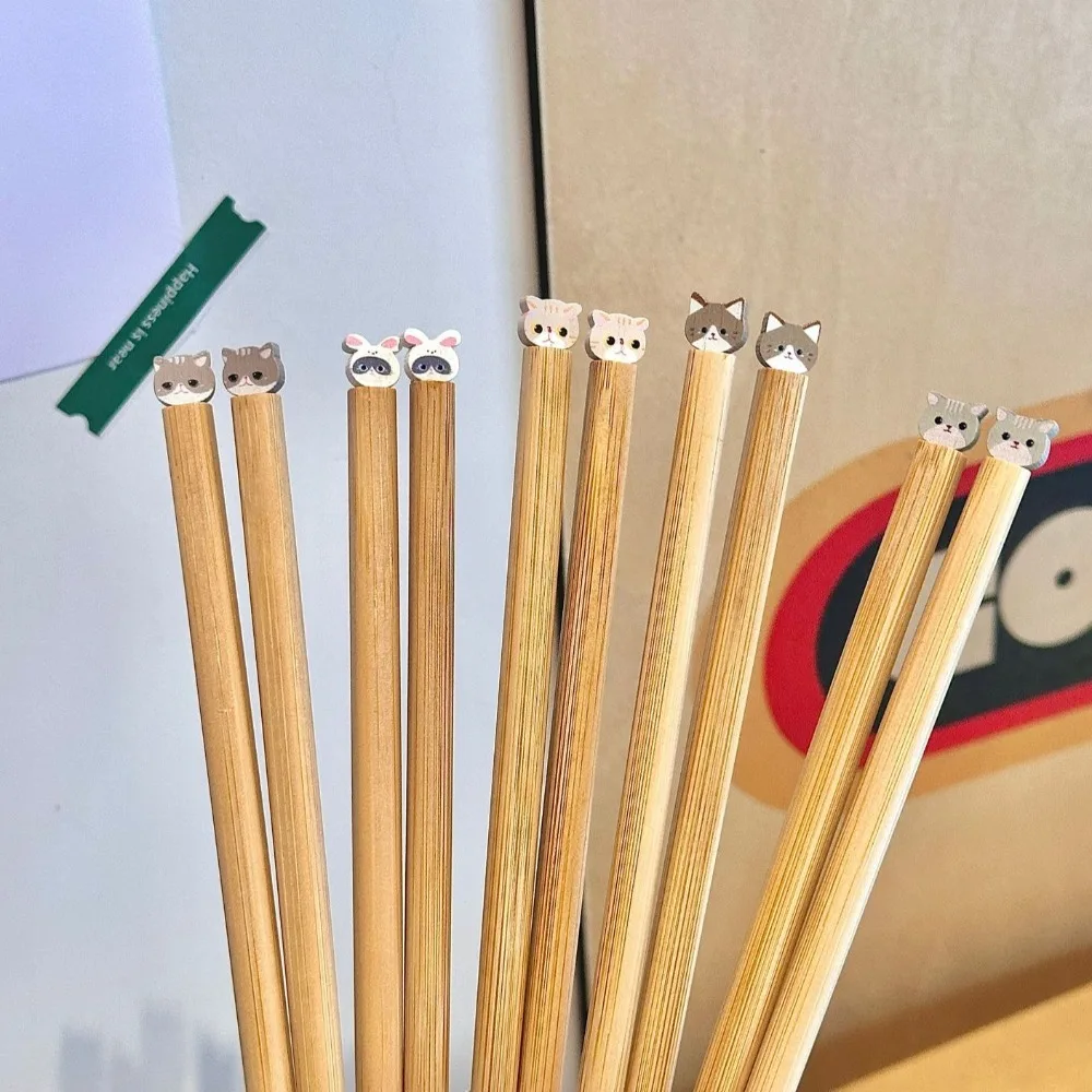 Cute Dog Cat Long Chopstick Animal Wooden Noodle Chopsticks Tableware Reusable Hot Pot Use Chopsticks Cooking Tools