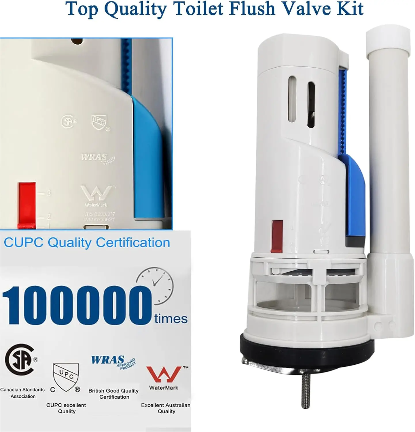 2-Inch Dual Flush Valve Replacement Kit for 2-Piece Toilet Tank, Compatible with TOTO THU435 THU224