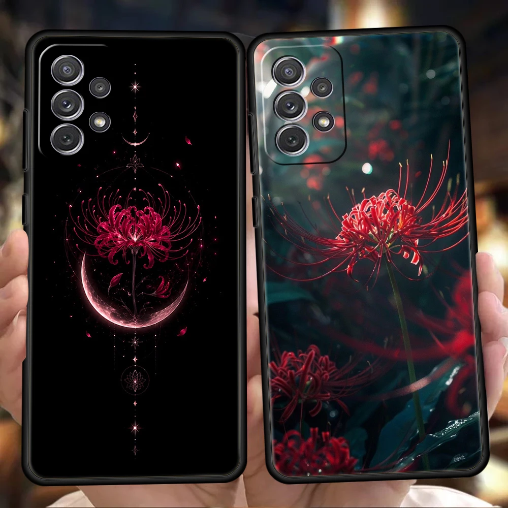 Red Spider Lily Phone Case for Samsung Galaxy A17 A15 A13 A22 A23 A25 A32 A33 A35 A51 A53 A55 A71 A72 5G SOFT TPU Shell Fundas