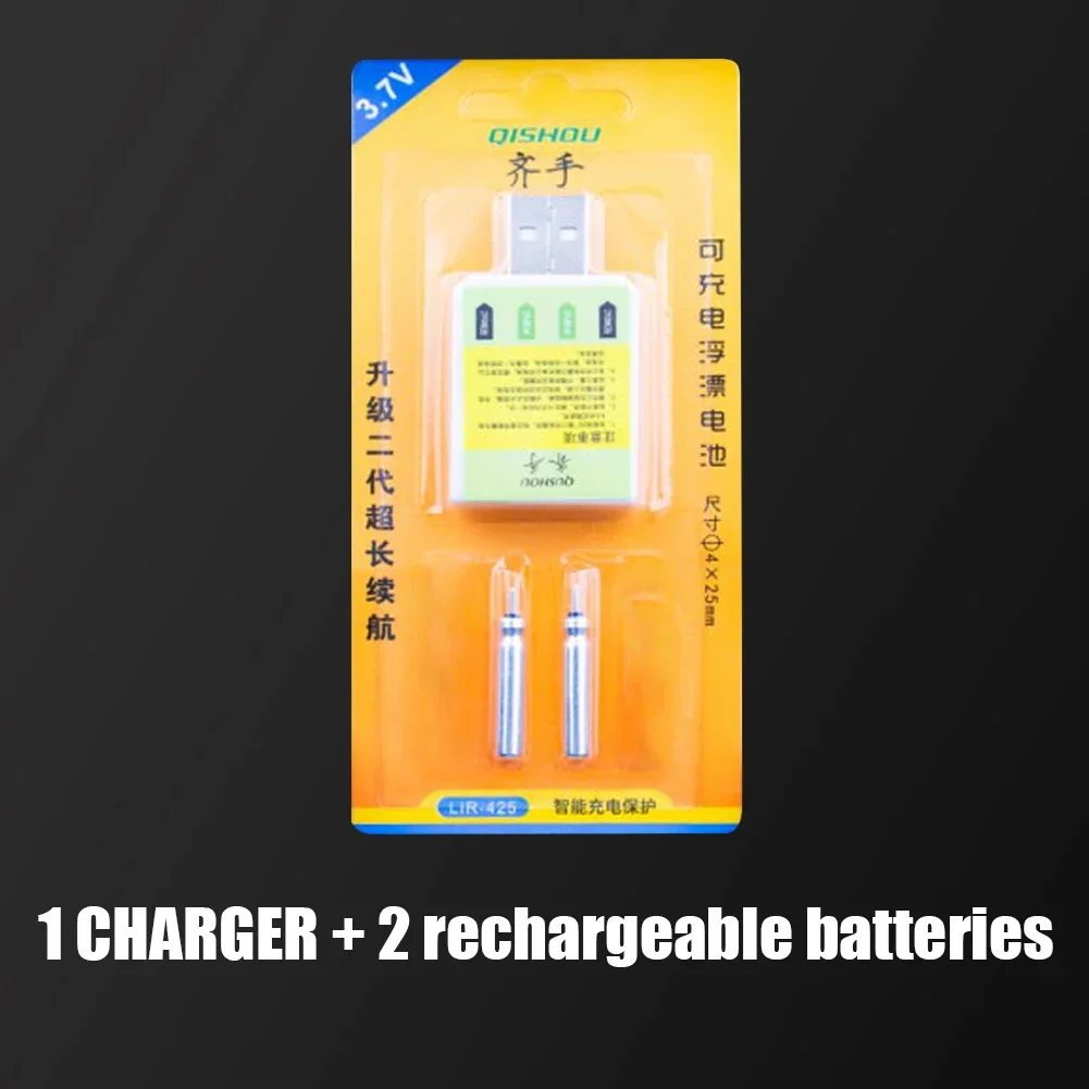 Nocne wędkowanie elektryczne pływaki światło Luminous akumulator CR425 3.7V zestaw ładowarek USB boja narzędzia Bobber Pesca Tackle — zdjęcie 7