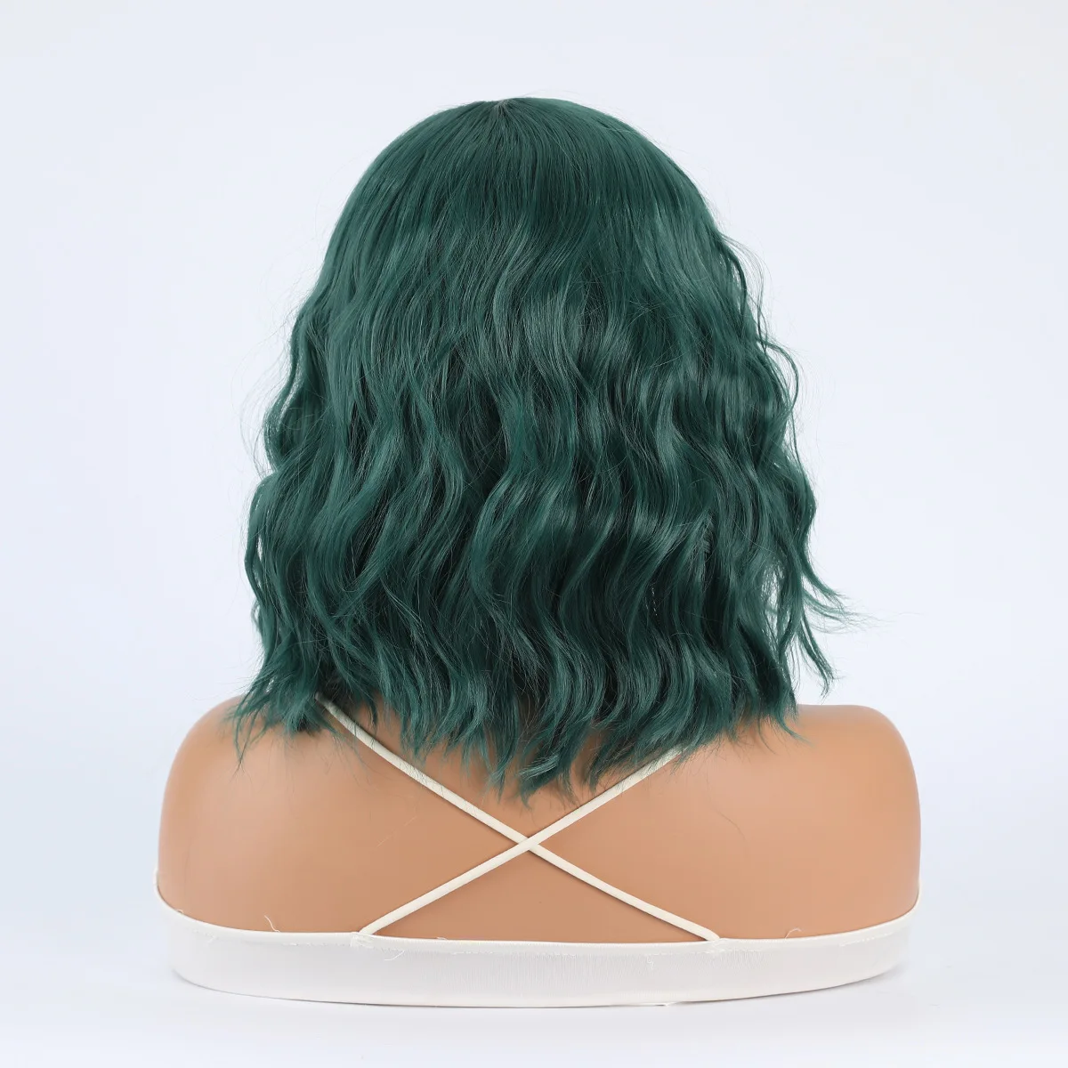 Gemischte braune Ombre synthetische kurze grüne Bob Perücke für Frauen natürliche lockige gewellte Cosplay Lolita hitze beständige synthetische Haar Perücke