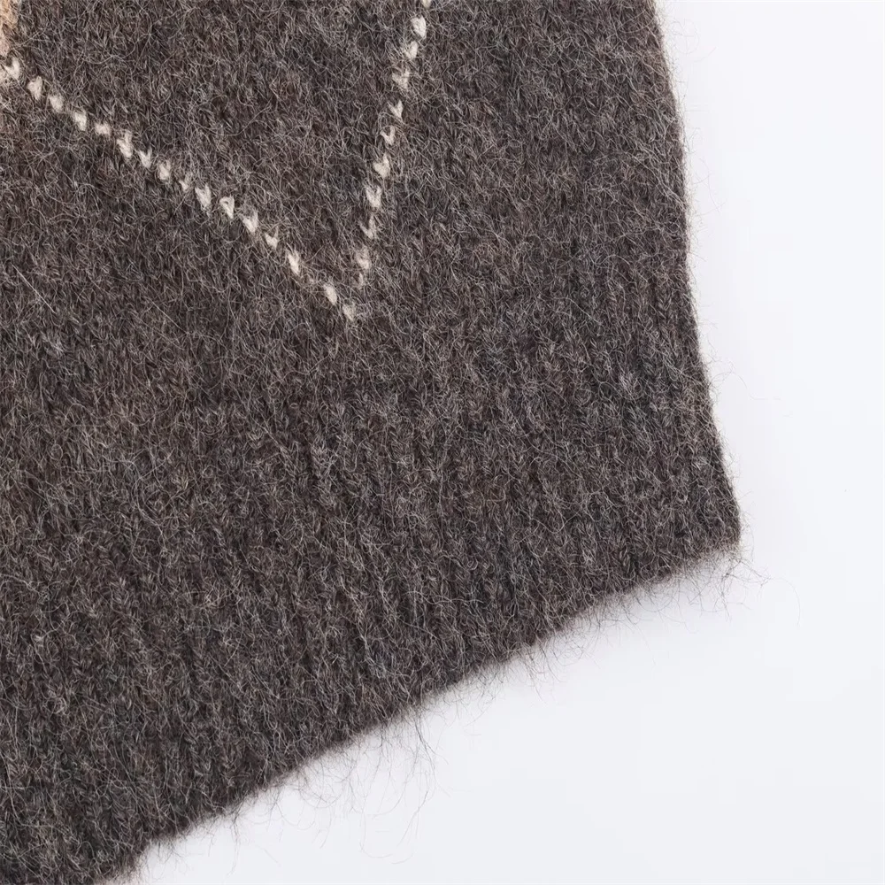 Herbst neuer Damenmode Diamant trägerloser Strickpullover