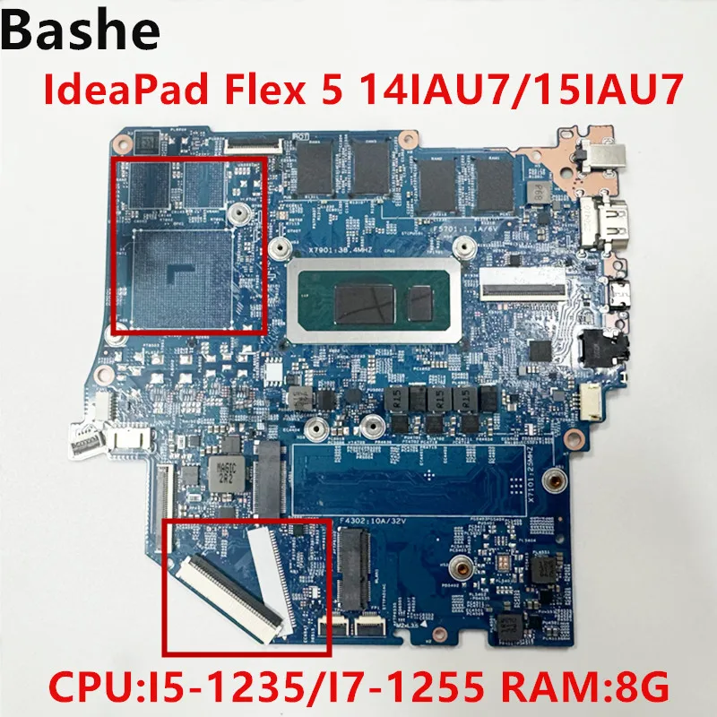 

213062 -1 für IdeaPad Flex 5 14IAU7 Flex 5 15IAU7 Laptop Motherboard CPU i5-1235U i7-1255U RAM 8G 100%