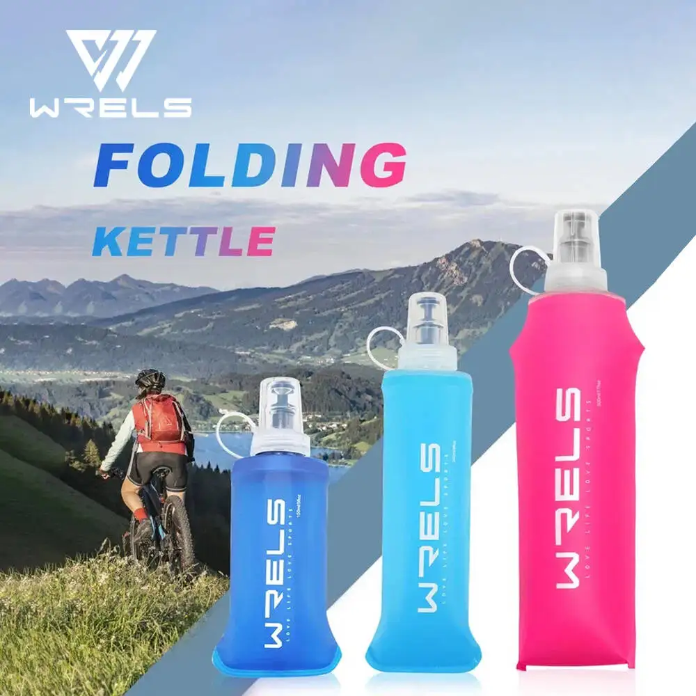 1 szt. 150 ml/250 ml/500 ml składana silikonowa butelka na wodę na zewnątrz do biegania Camping piesze wycieczki podróże wygodna butelka na wodę
