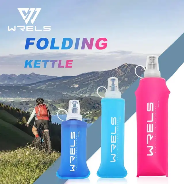 1 szt. 150 ml/250 ml/500 ml składana silikonowa butelka na wodę na zewnątrz do biegania Camping piesze wycieczki podróże wygodna butelka na wodę