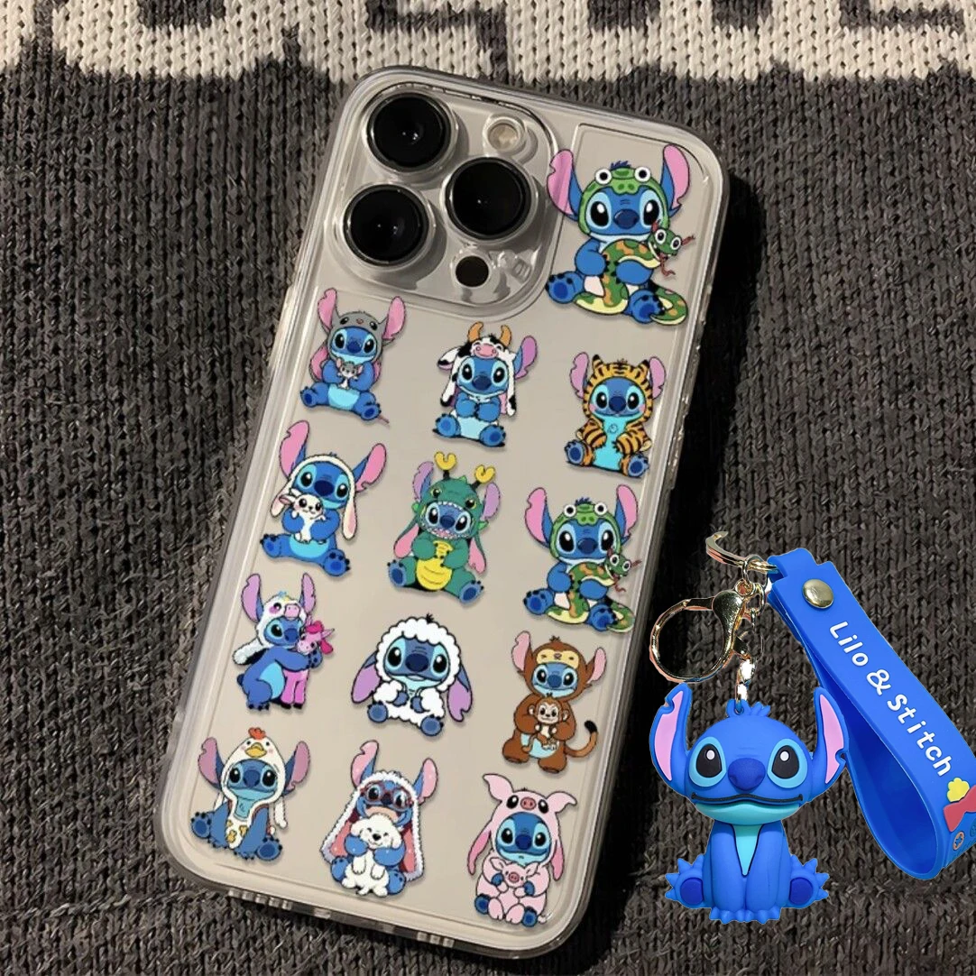 Disney Stitch Zodiac Dress Up Phone Case For iPhone 16 15 14 13 12 11 Pro Max XR XS MAX 7 8PLUS MINI Y2K Shockproof Bumper Cover