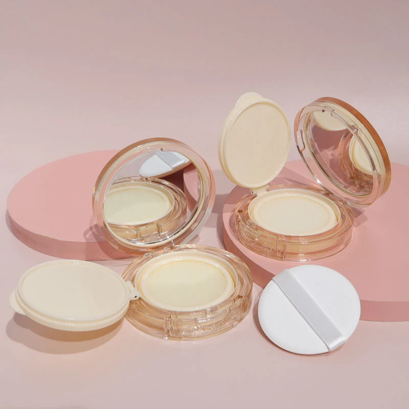 Caja de esponjas con cojín de aire vacío transparente, estuche de maquillaje cosmético portátil, contenedor con espejo en polvo para base de crema BB, 15g