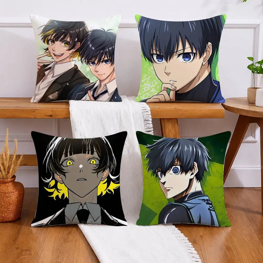 B-Blue A-Anime L-Lock I-Isagi B-Bachira Pillow Case Cushion Cover Throw Pillow Case For Car Sofa