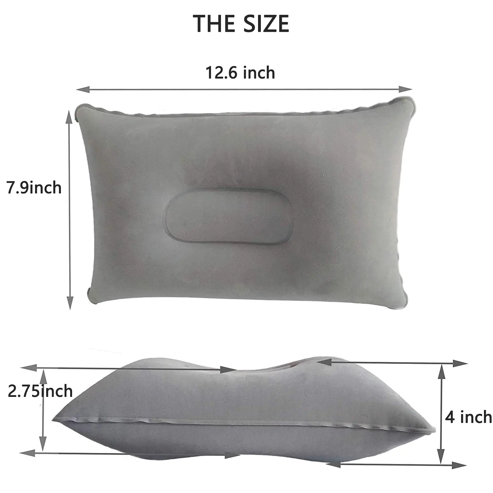 Ultralight inflatable pillow small square flocking cloth air pillow suitable for beach hiking camping nap neck waist support