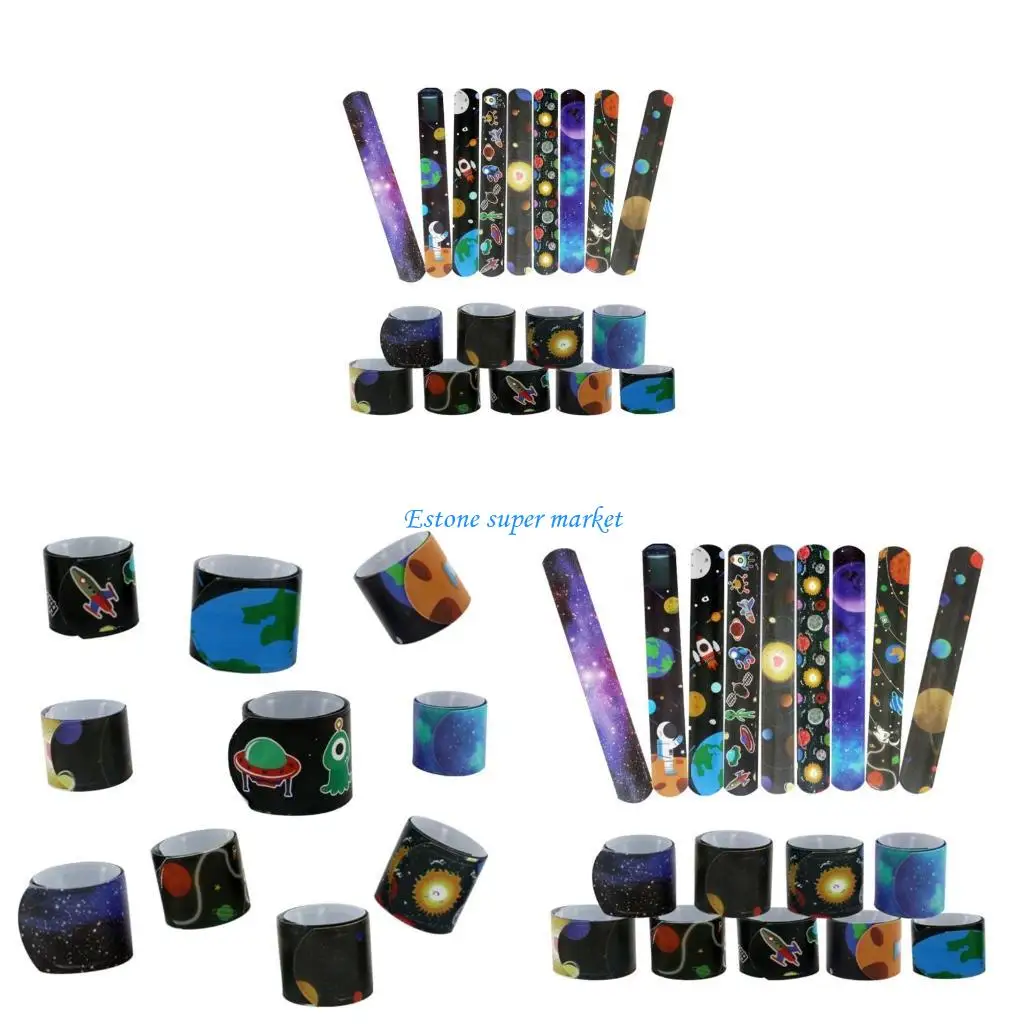 

090b 1Set Space Slap Bracelets Призы классных комнат обменять подарки для детей подростки Bands Decorations