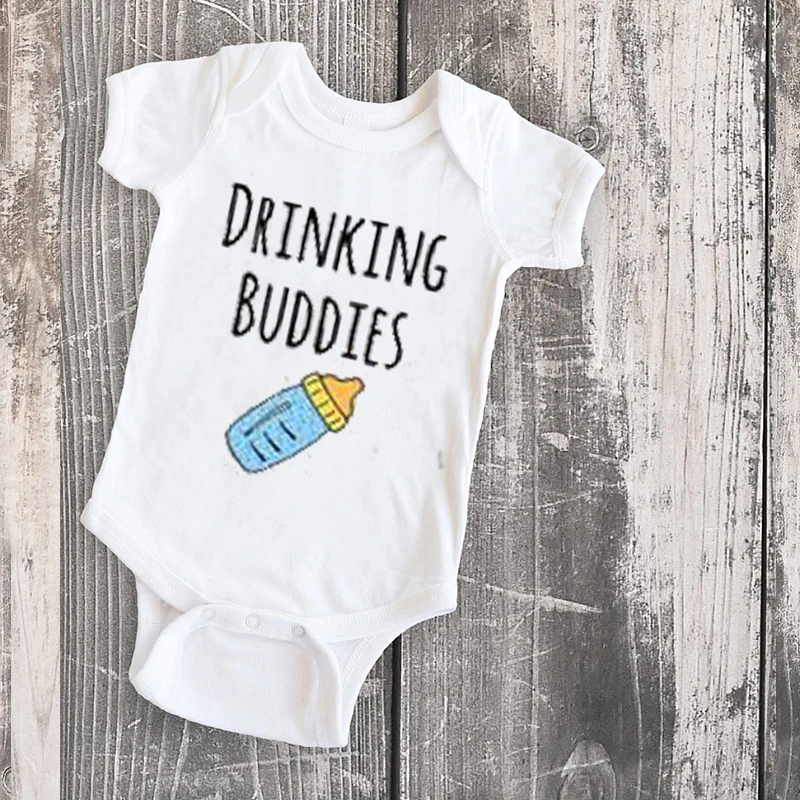 

daddy baby tops matching family daughter drinking buddies top tshirt father son matching clothes tee New tees