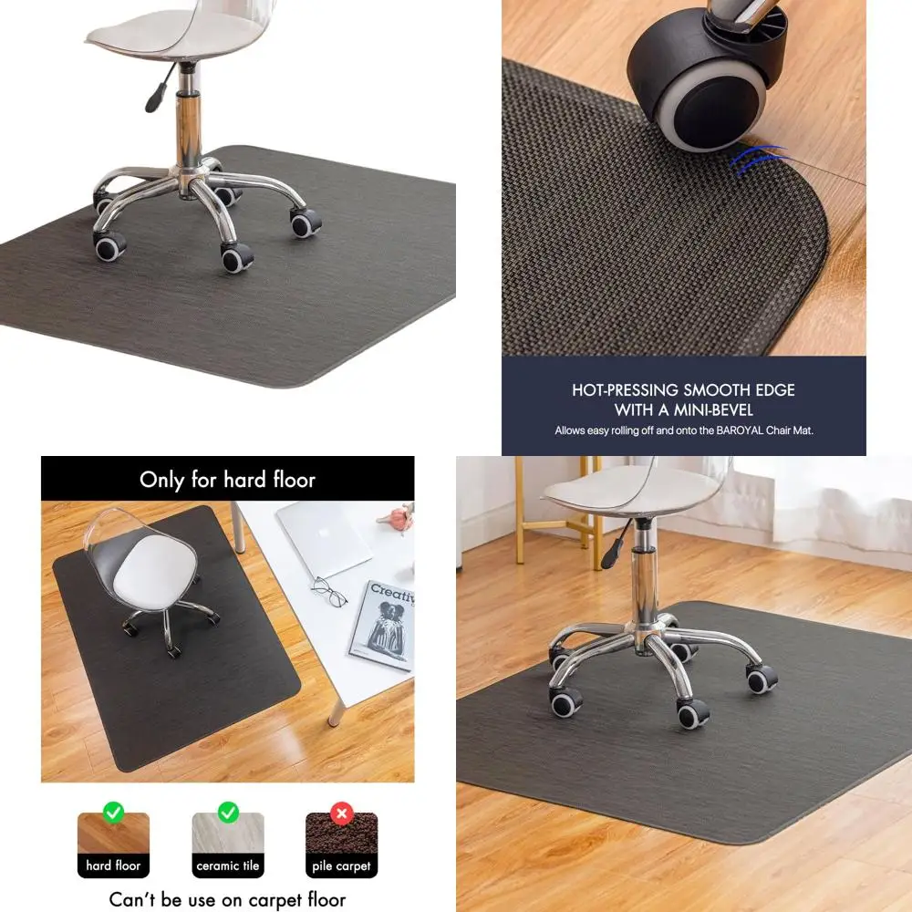 

Hardwood Floor Desk Chair Mat, 48x48, Non-Slip, Heavy Duty, PVC Plastic, Espresso