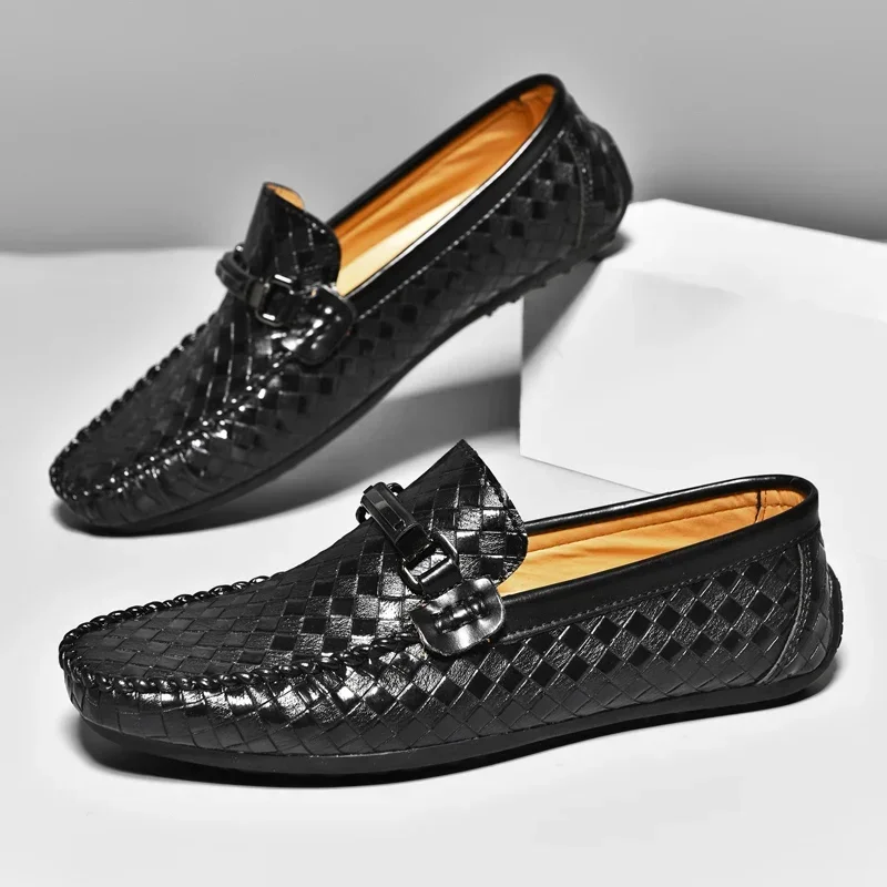 Leder Herren schuhe schlüpfen auf atmungsaktive Herren Freizeit schuhe Luxusmarke Herren Slipper leichte Herren Fahr schuhe Zapatos Hombre