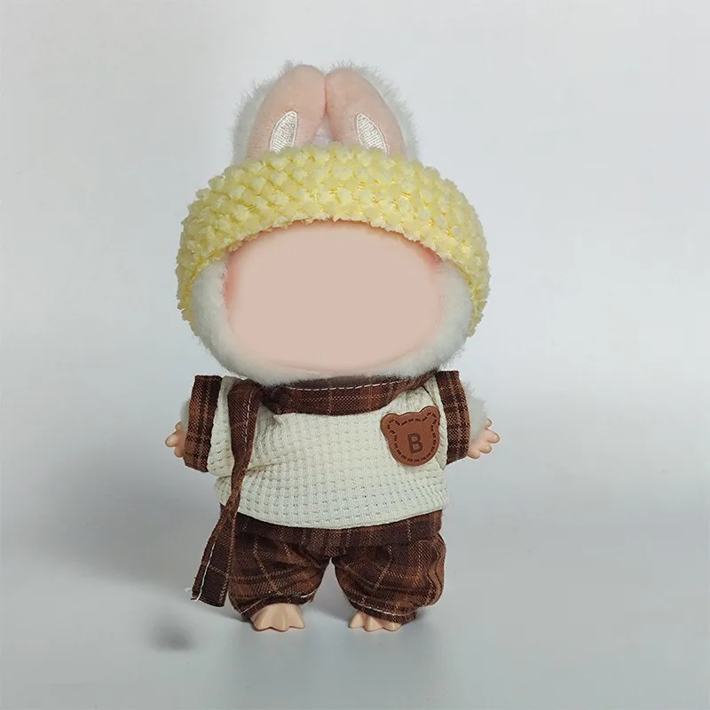 Süße Mini-Plüsch-Puppenkleidung, nur Outfit, Kleidungszubehör für 17 cm große Labubu-Puppen, Pullover, Kapuzenpullover, Kleidung, DIY-Kindergeschenke