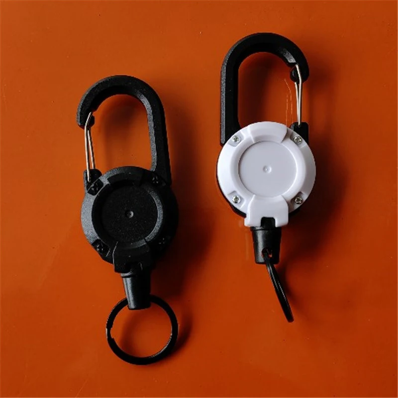 Outdoor Heavy-Duty Retractable Keychain Retractable Card Holders Extendable Key Chain Steel Wire Rope Extendable Key Lanyard