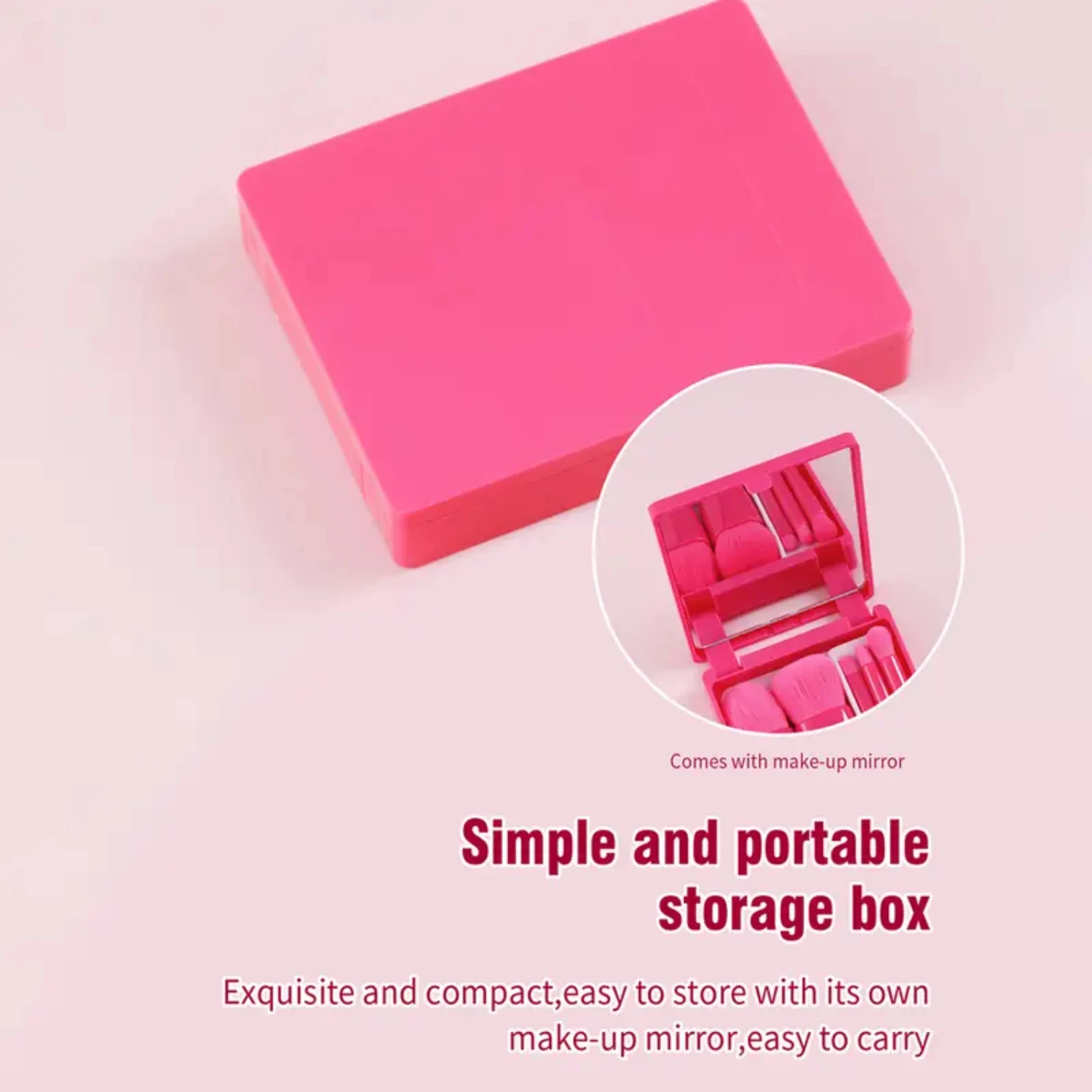 Set di pennelli per trucco professionale di alta qualità da 5 pezzi per un'applicazione precisa di polvere cosmetica, ombretto, fondotinta e fard