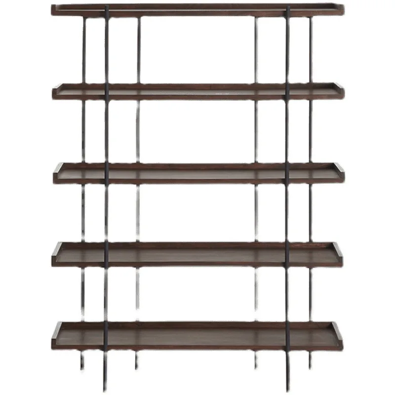 AA Duplex wrought iron shelves, living room floor-to-ceiling multi-layer bookshelves, small apartment display shelves