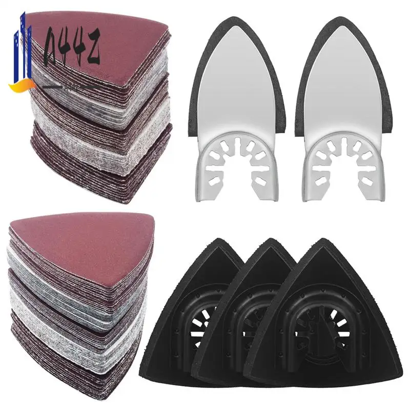 

A44Z-135Pcs Oscillating Tool Sanding Pads Kit, Triangle Sanding Pads Triangle Sandpaper,Finger Sanding Pads Finger Sandpaper