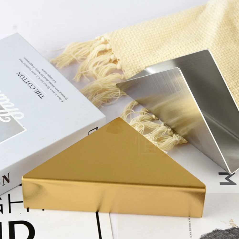 

Stainless Steel Napkin Holder Silver Desktop Tissue Rack Durable Drop Resistant Countertop Stand for Hotel Wedding