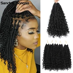 14 20 Inch Goddess Box Braids Crochet Hair Pre Looped Synthetic Braiding Hair 1B T 27 30 Bohemian Hippie Box Braids Crochet Hai