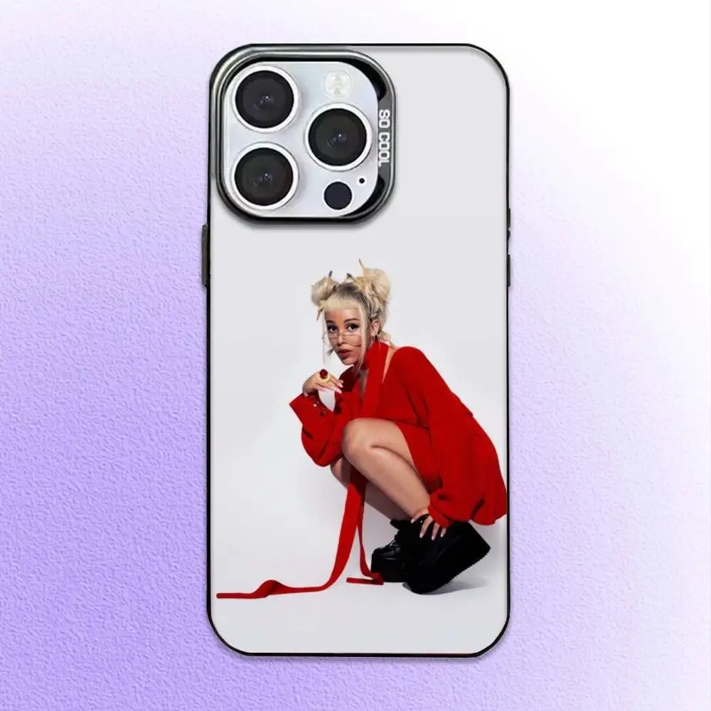 Singer D-Doja Cats Phone Case For iPhone17,16,15,14,13,12,11 Plus,Pro Max Colored Silver Plated Inside Cover