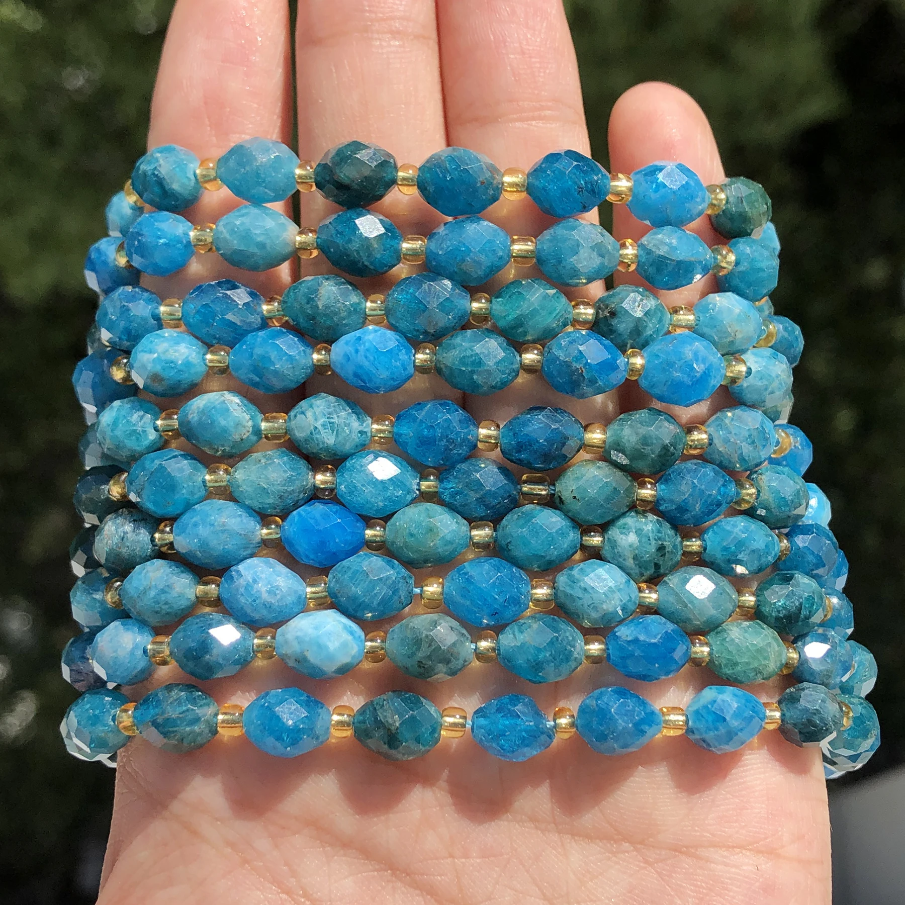 AAA Natural Apatite Gems Loose Beads 8x7mm Faceted Oval Shape Beads for Jewelry Making Diy Bracelet Earring Accessories image 4