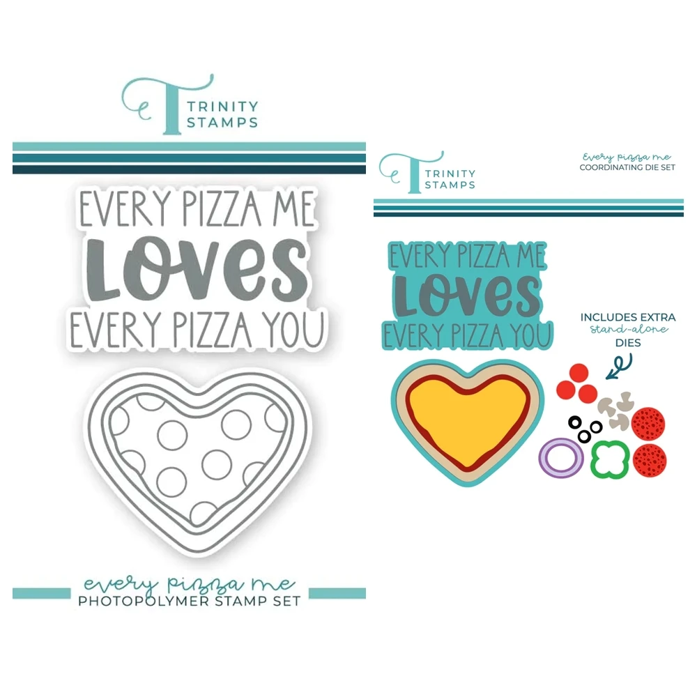 New 2024 Every Pizza Me Valentine's Day Cutting Dies Clear Stamps Set Scrapbooking For Paper Making Frame Card