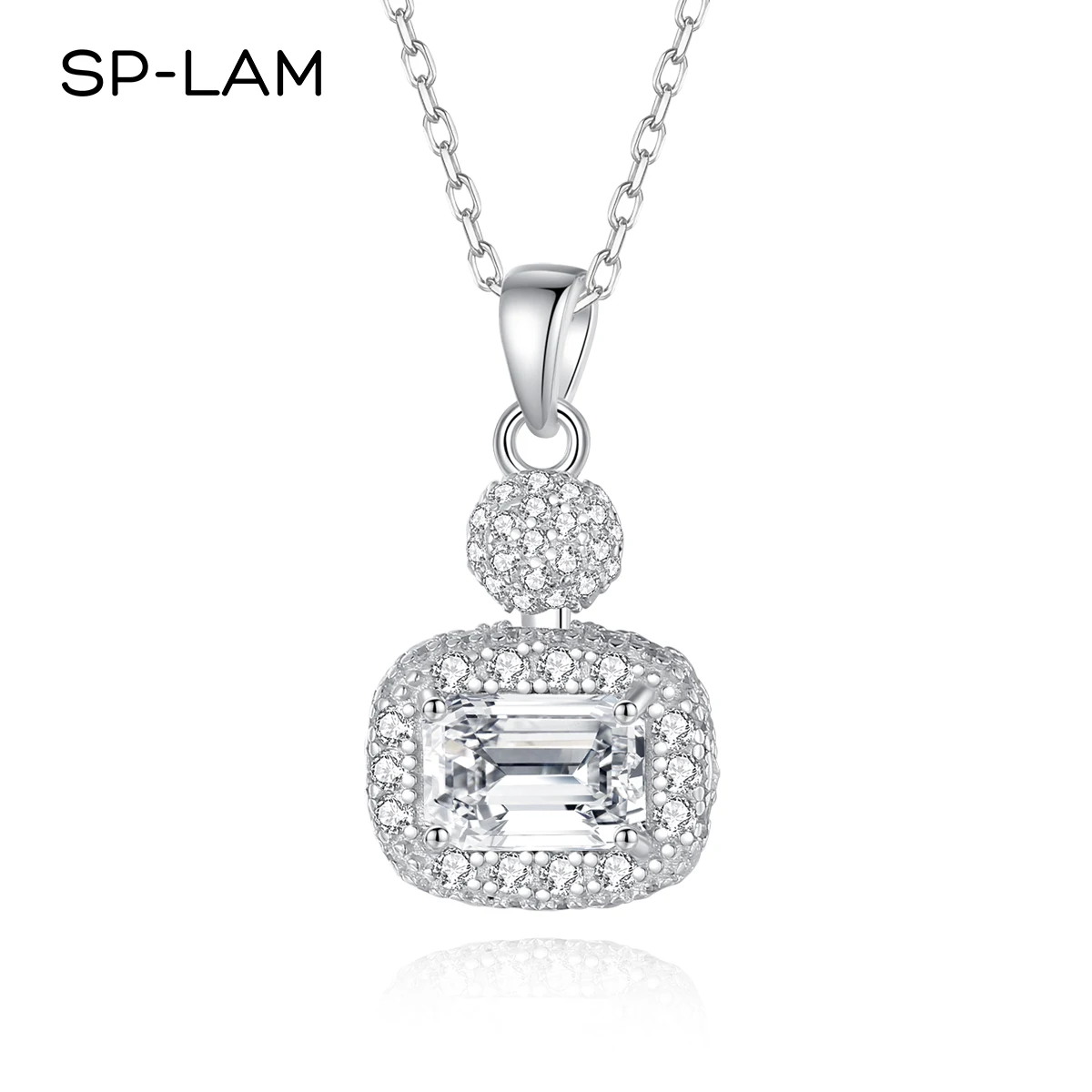 sp lam esmeralda colar de pingente para mulheres 925 sterling silver 1ct d color limpar moissanite diamante teste passado presentes joias finas 01