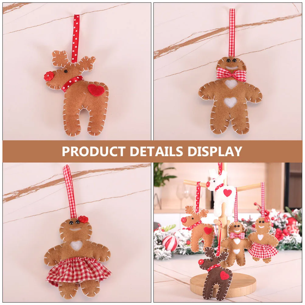 

3Pcs Xmas Tree Ornament Reindeer Gingerbread Pendant Christmas Holiday Decoration Xmas Tree Ornament Christmas Adornment