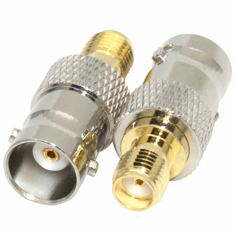 1 Stück BNC-Buchse auf SMA-Buchse RF-Adapter BNC-F auf SMA-F Kupfer-Konverter Gerade – Detail 2