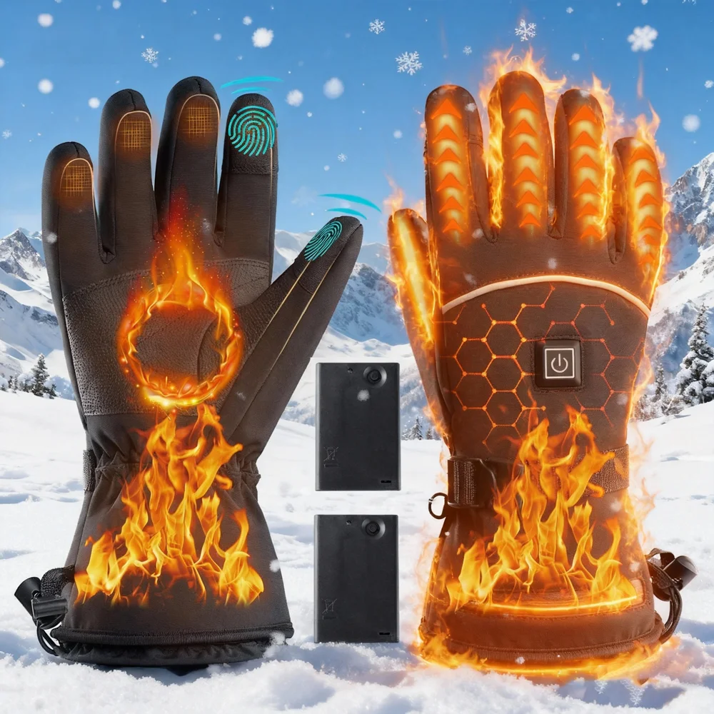Battery Box Heating Gloves - Electric Hand Warmers for Men and Women, Indoor and Outdoor Use - Warm Pads Suitable for Mountainee