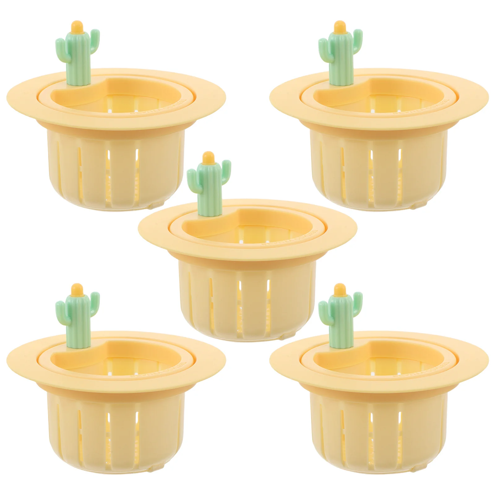 

5Pcs Kitchen Sink Strainer Cactus Shape Food Catcher Basket Drain Protector Plastic Colander Waste Filter Net Kitchen Drain