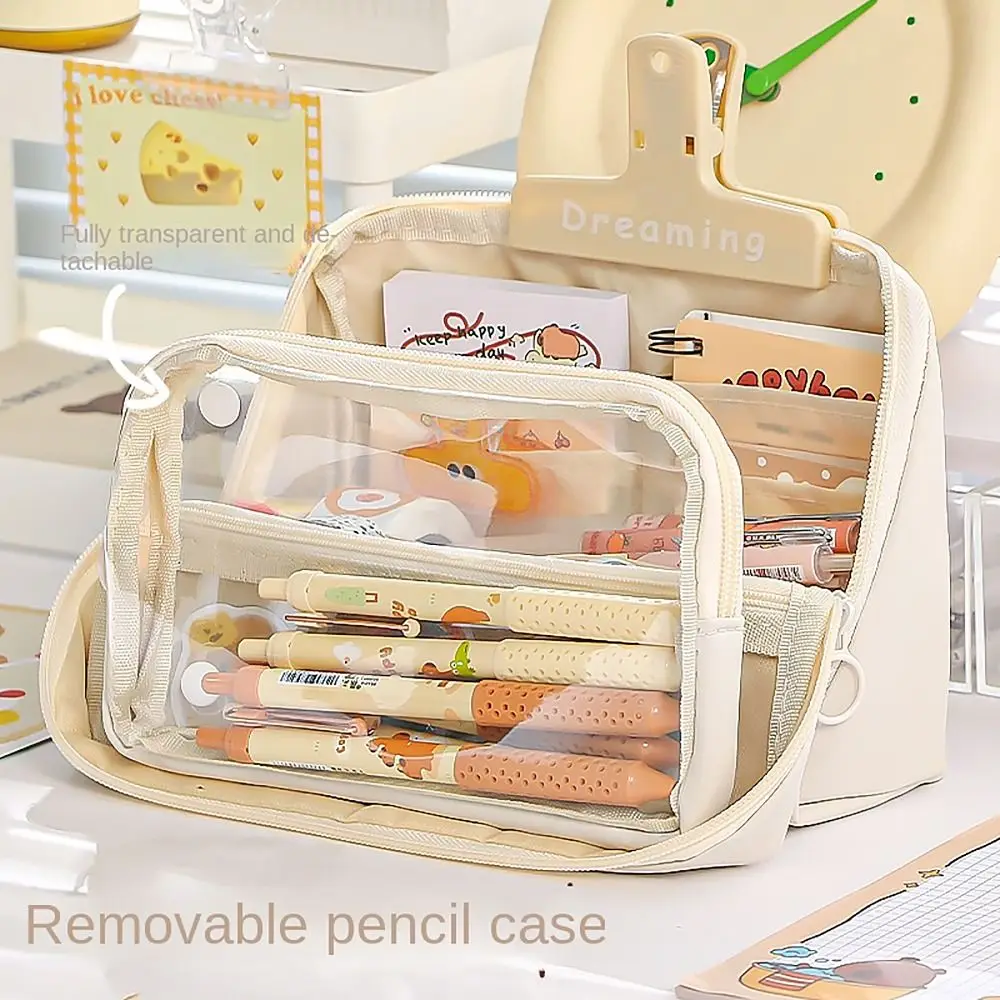 

Detachable Pencil Case Multi-functional Large Capacity Stationery Storage Pouch Pocket Partition Stationery Organizer