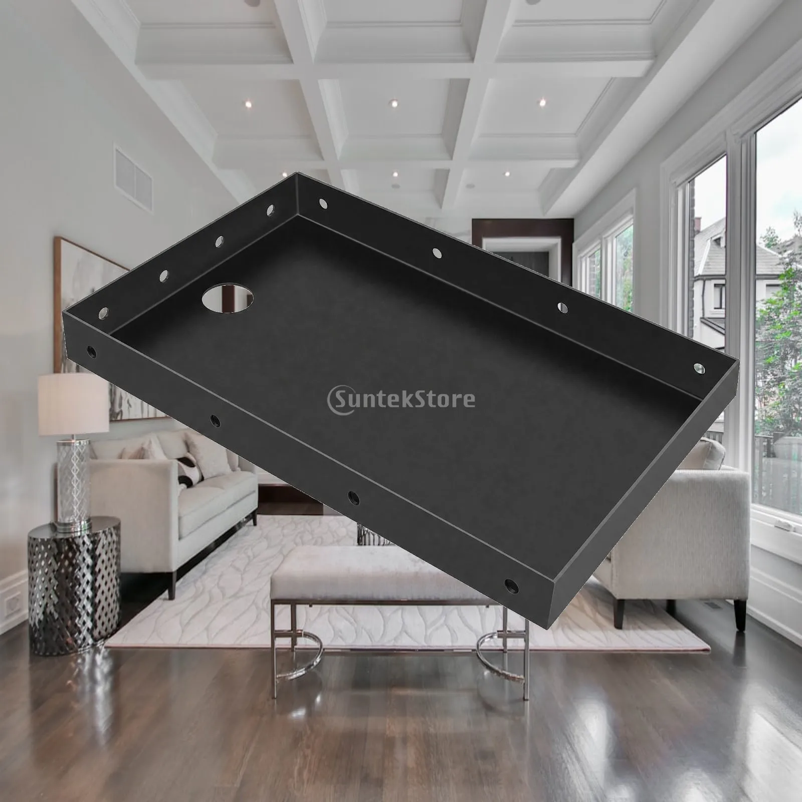 Printer Tray with Cable Hole Long-Lasting Wall-Mounted Printer Shelf POS Device Tray Space-Saving Slim for Checkout Counters