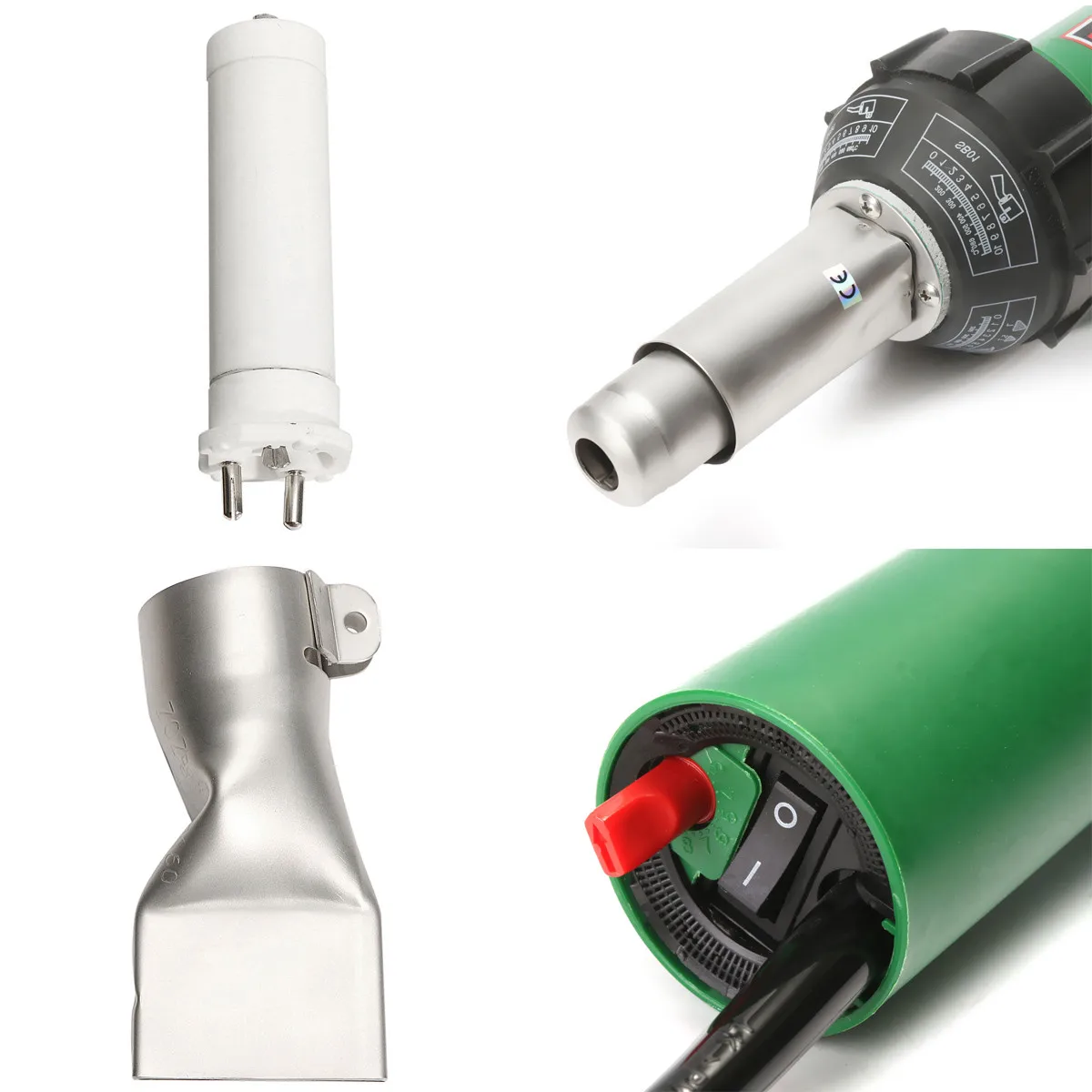 1600W Electronic Hot Air ปืนพลาสติกไฟฉายเชื่อมเครื่องเชื่อมความร้อนร้อนชุดเครื่องมือ + หัวฉีดเชื่อมเครื่อง220V