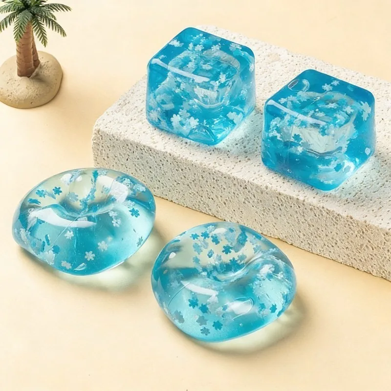 Squishy Snowflake Ice Cubes Slow Rising Sensory Fidget Toy Soft Ice Cubes Stress Relief Squeeze Toy Hand Exercise Calming Tool image 4