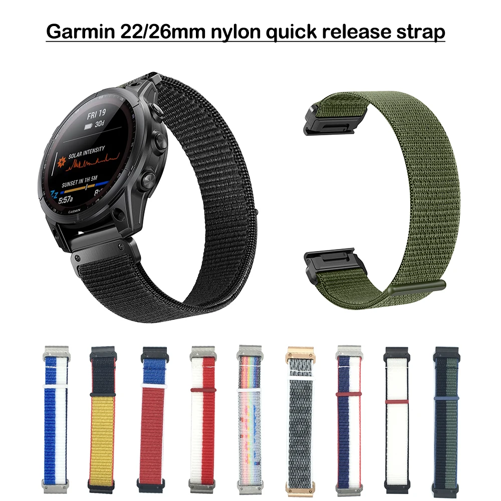 for Garmin Fenix 6X Pro braided nylons Strap/Fenix 7/D2 instinct Garmin 22mm26mm Quick Release Nylon Replacement Strap